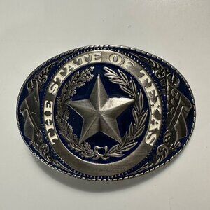 Men’s Silver Tone The State of  Texas #1485 3.5 x 2.5” buckle